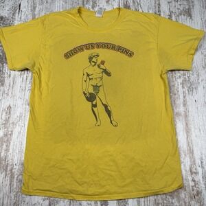 Funny Vintage Graphic Tee Shirt "Show Me Your Pins"‎ Men's Sz L